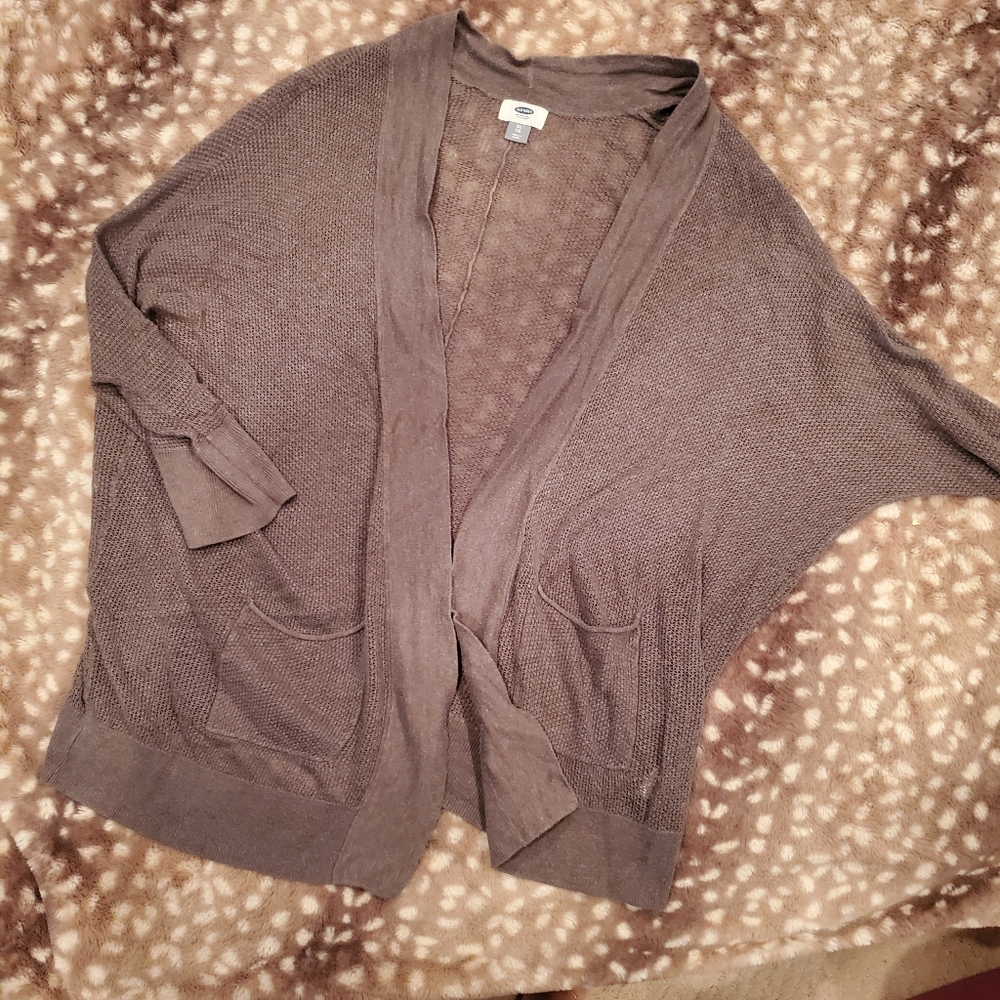 Old Navy Cardigan, 3/4 Sleeve, Lightweight Mesh, Taupe Color, XL Women's Plus